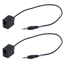 2pcs 3.5mm Male to RJ9 4P4C Female Adapter Converter Extension Cable Wire for Telephone Adapter Cable