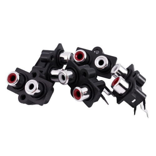 10Pcs PCB Mount 2 Position Stereo Audio Video Jack RCA Female Connector 1