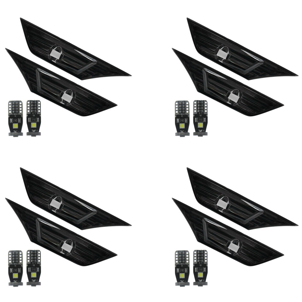 8X Smoke Tinted Lens Side Marker Lamp W/ Led For 2016-19 Jdm Light 4762103324754