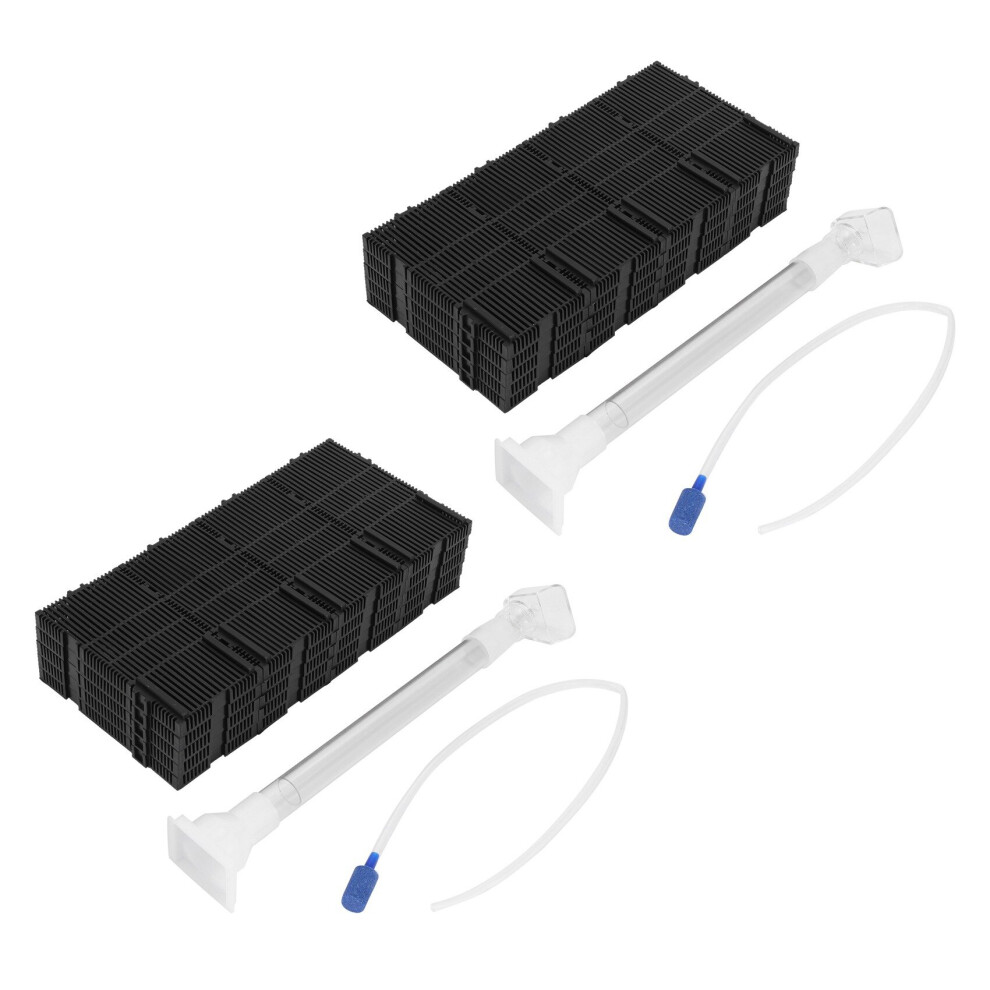 40 Pcs Black Plastic Aquarium Undergravel Filter + Air Line Hose + Tube 