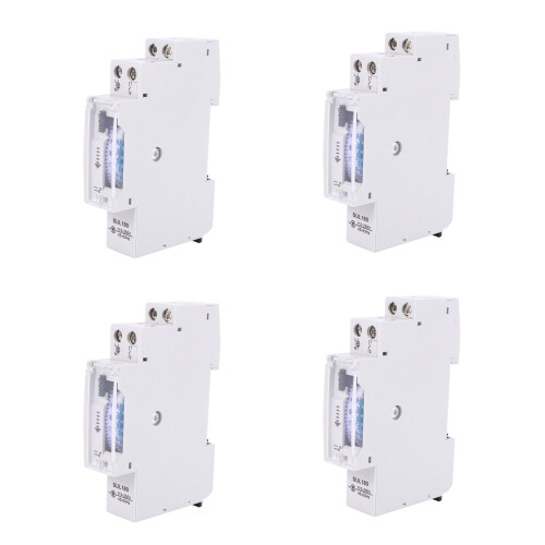 4X SUL180A 15 Minutes Mechanical Timer 24 Hours Programmable Din Rail Timer Time Switch Relay Measurement Analysis