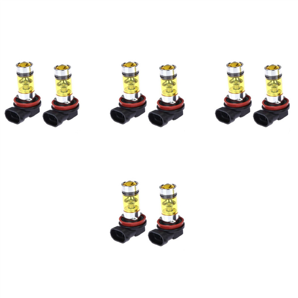 8 X Led Lights 100W H8 H11 Fog 2828 20Led Head Lamp Yellow/Light 4762103394757