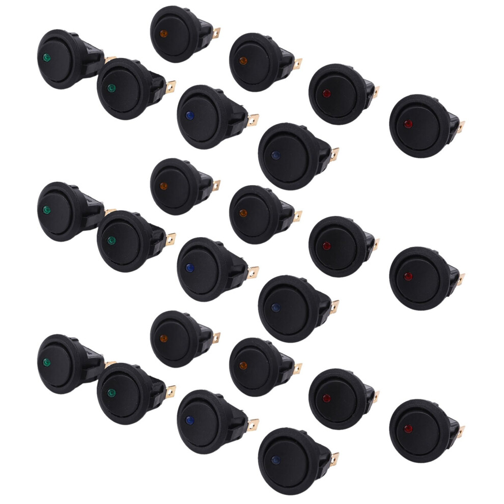 24Pcs Led Dot 12V Car Auto Boat Round Rocker On/Off Toggle Spst Switch Light 4762103371055