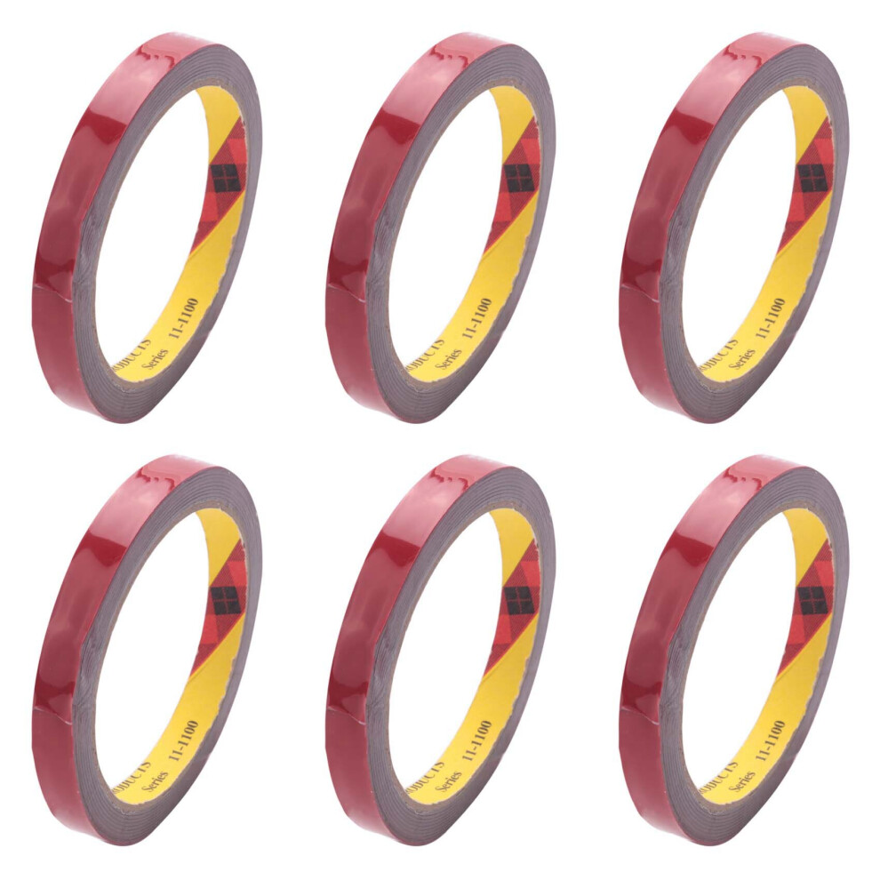 6X Strong Permanent Double Sided Super Sticky Foam Tape Roll For Vehicle Car, Red 12Mm X 4762103343038