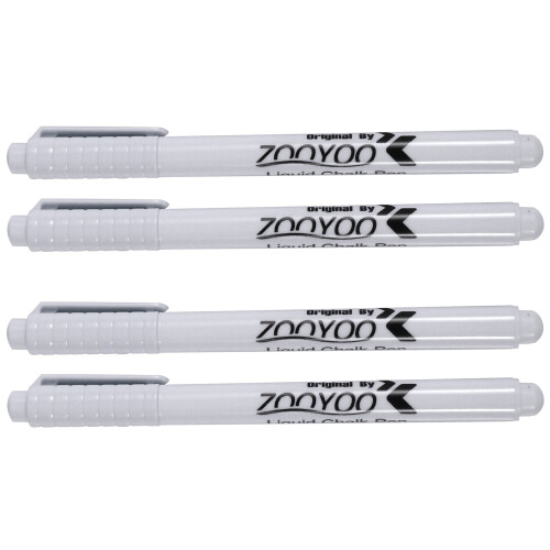 4PC Liquid Chalk Pen Marker for Glass Windows Chalkboard Blackboard White