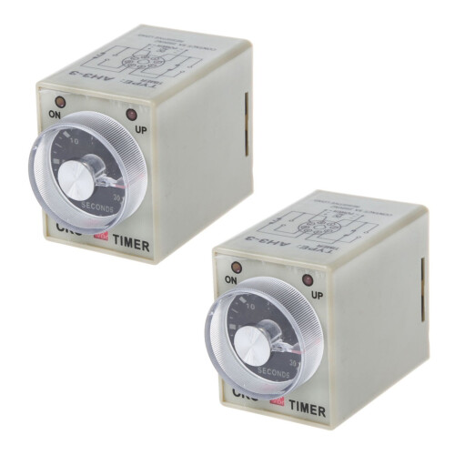 2X DC 12V 0- 30S Electric Delay Timer Timing Relay DPDT 8P W Base