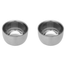 2-Pack Stainless Steel Shaving Bowls - Durable, Portable for Traditional Razors