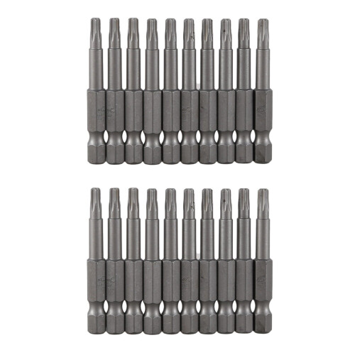 6.3mm Hexagon 4mm T20 Magnetic Tip Torx Screwdriver Bits 20 Pcs