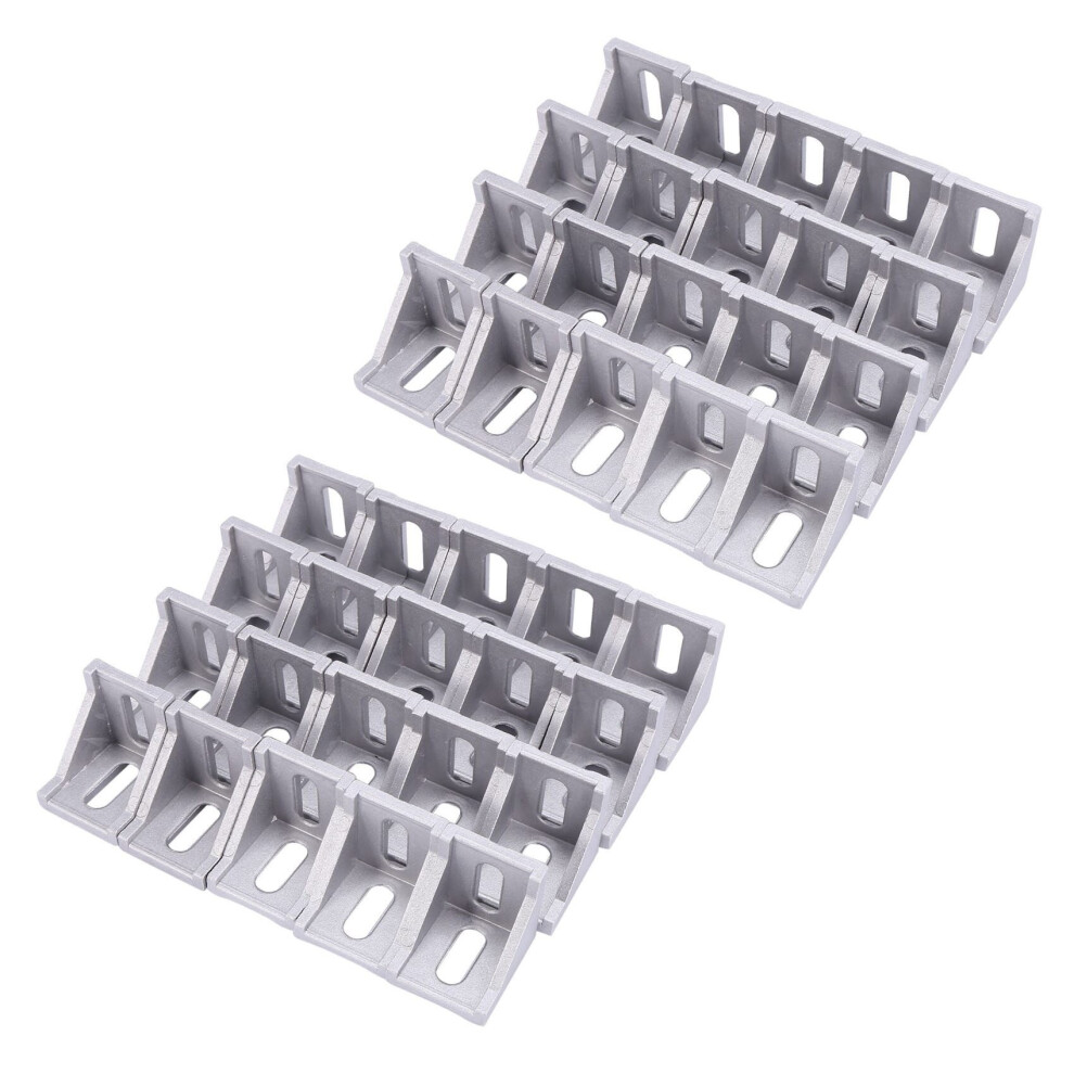 40Pcs 4040 Aluminum Corner Brackets Corner Fitting Angle 40 X 35 Connector Fastener For 4040 Industrial Aluminum Profile 4762103306477