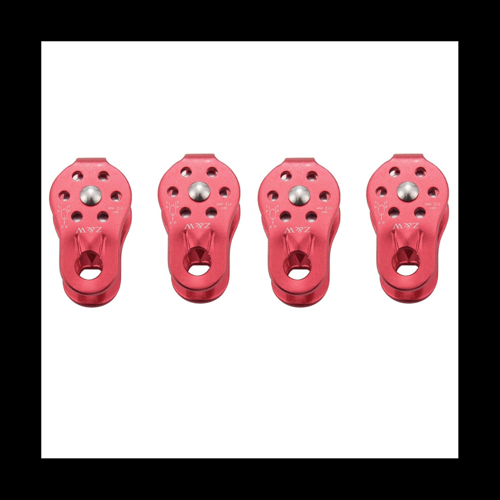 4 Pcs Rock Pulley Rope Tree Climbing Climber Arborist Fixed Pulley Red 4762103385281