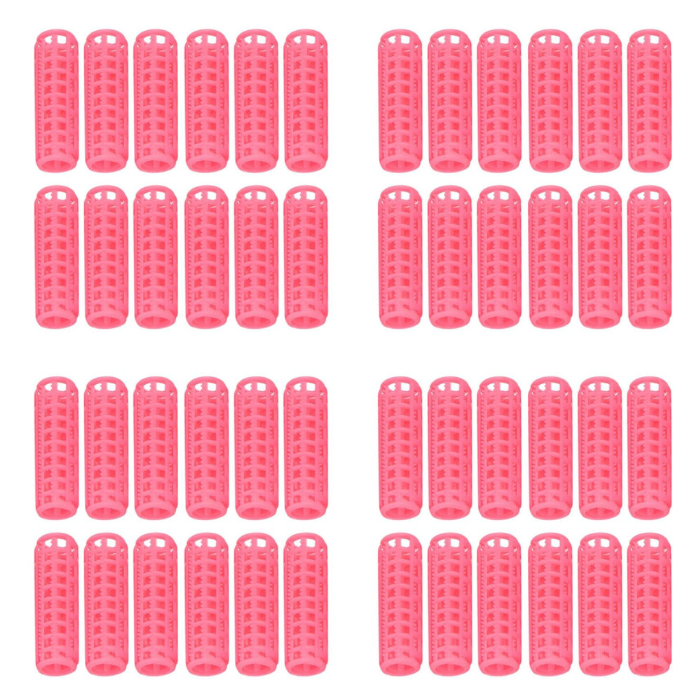 Tlily Pink 48 Pcs Plastic Diy Hair Styling Roller Curlers Clips