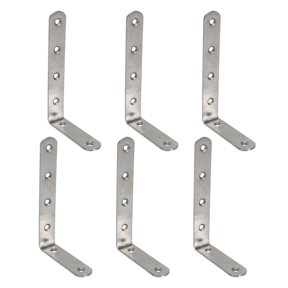 6Pcs 125X75mm L Shape Stainless Steel Shelf Corner Brace Angle Bracket 4762103361513