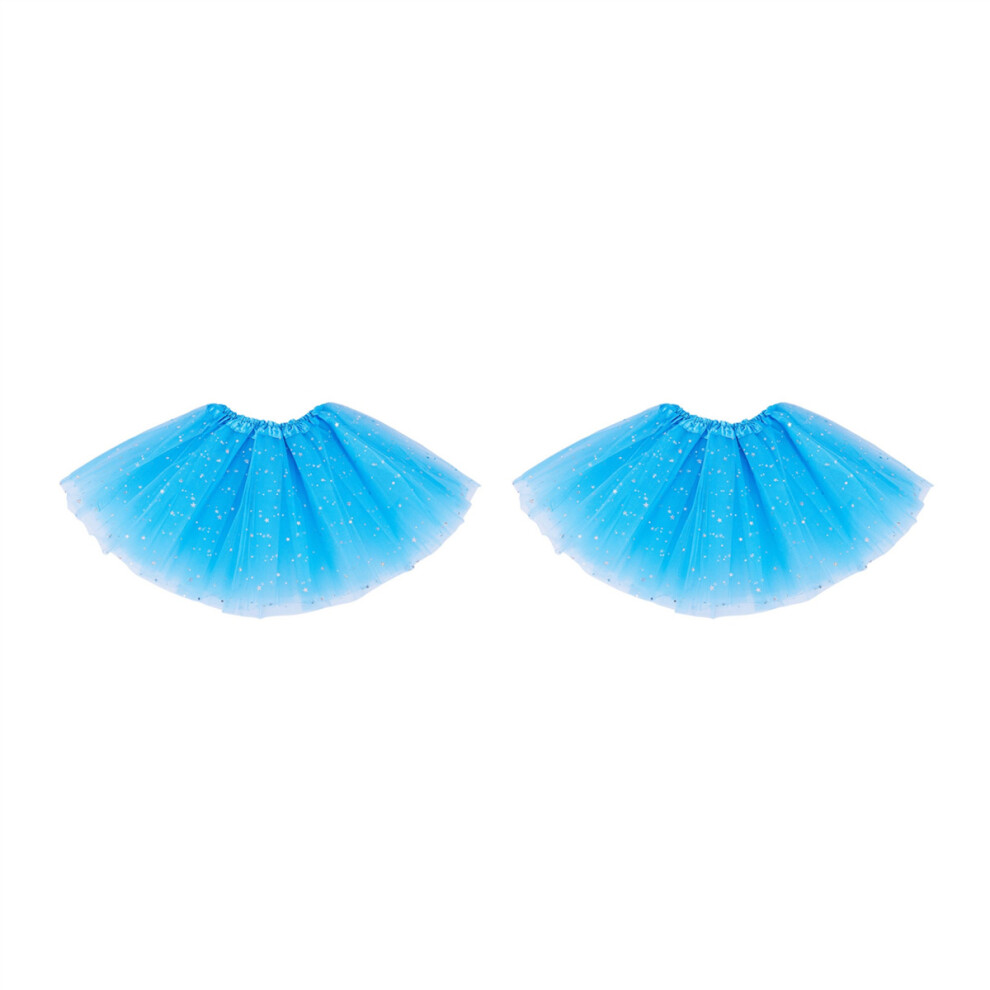 2X Smart Baby Girl Clothes Stars Sequins Petticoat Ballet Dance Fluffy Tutu Skirt Light/Blue 4762103378320