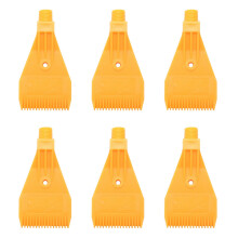 6X 1/4BSP Male Thread ABS Single Hole Air Blow Off Flat Jet Nozzle Yellow