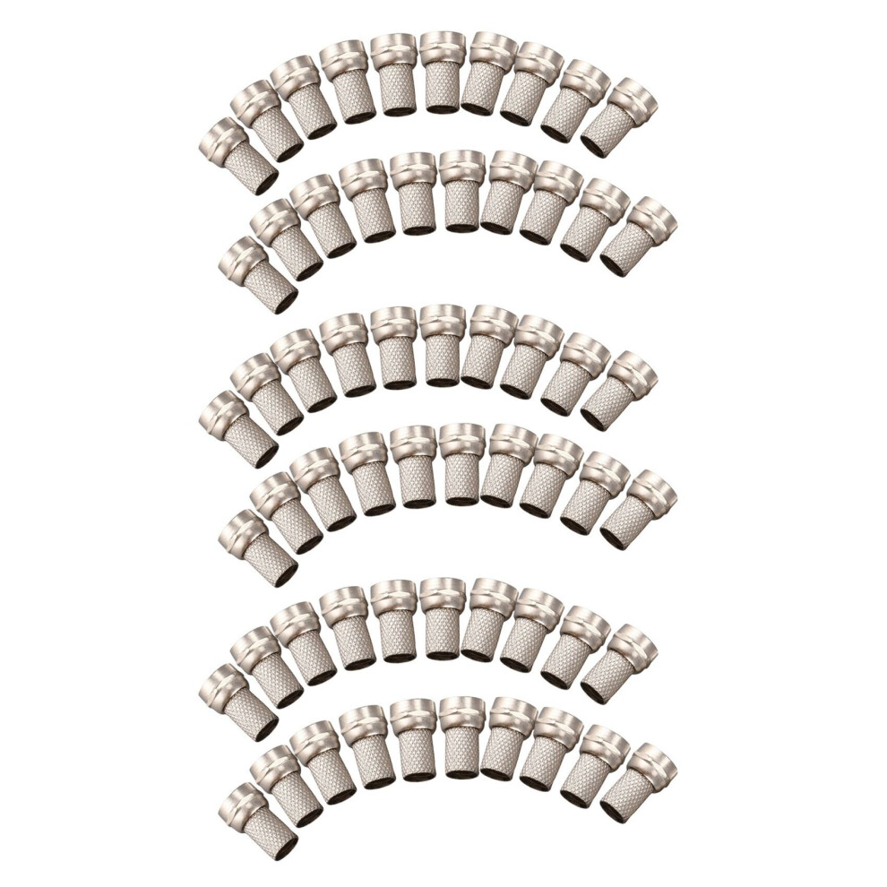 60Pcs Cctv Rg6 F-Type Twist-On Coax Coaxial Cable Rf Connector Male Silver 4764036930101