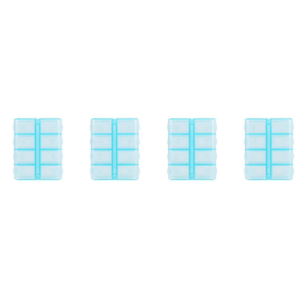 Tlily Blue 4X Plastic Rectangle 8 Compartments 7 Medicine Pill Box