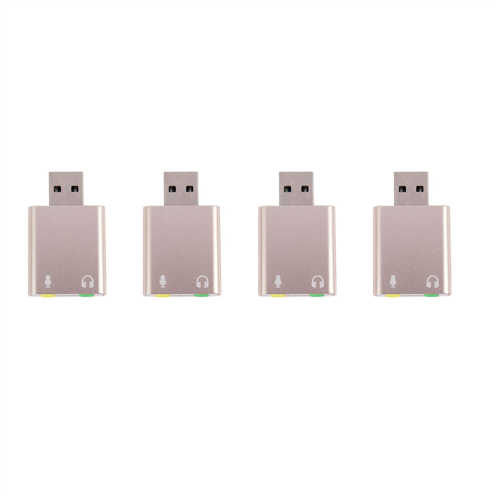4X Usb Sound Card 7.1 External Usb To 3.5Mm Headphone Adapter Stereo Audio Mic Sound Card For Pc Computer Laptop 4762103310788