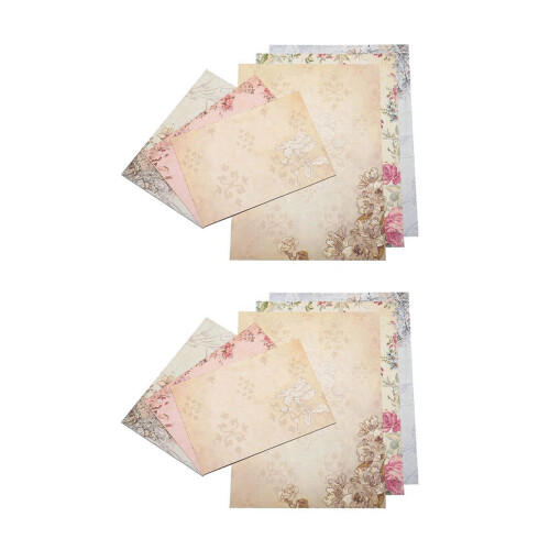 80 Sheet Vintage Stationery Sets with Envelopes for Writing Letters
