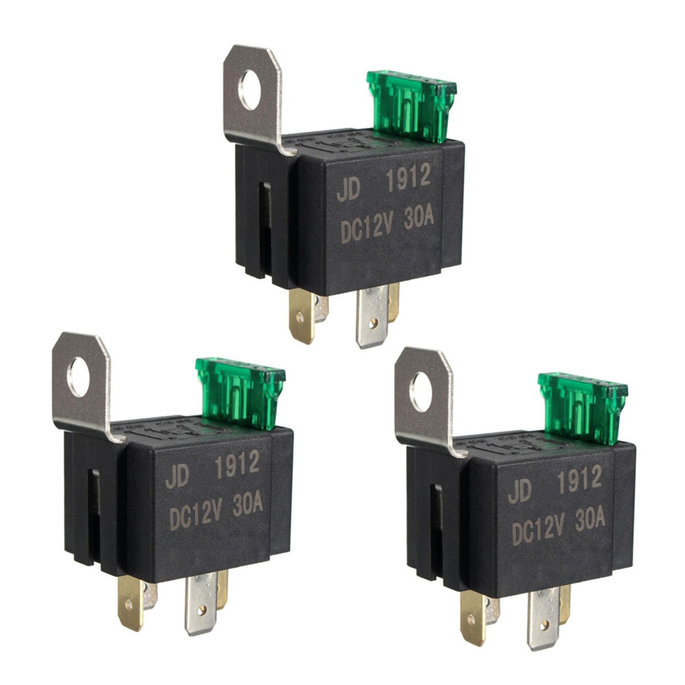 3X 12V 30A 4 Pin Spst Auto Vehicle Relay Normally Opener Changeover Switch Switch 4762103349276