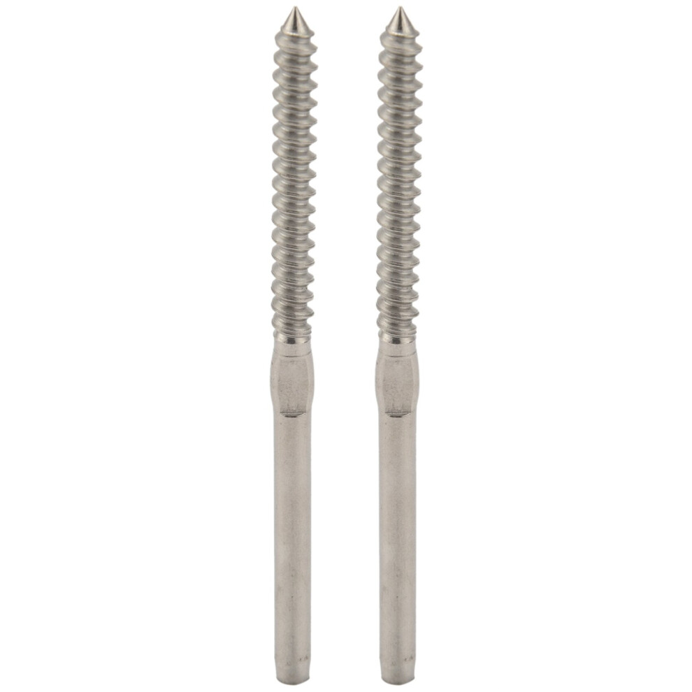 60 Pairs Hand Thread Lag Screws For 1/8 Inch Cable Railing Stair Railing For Wood Post Lag Screw Swage System 4762365747308