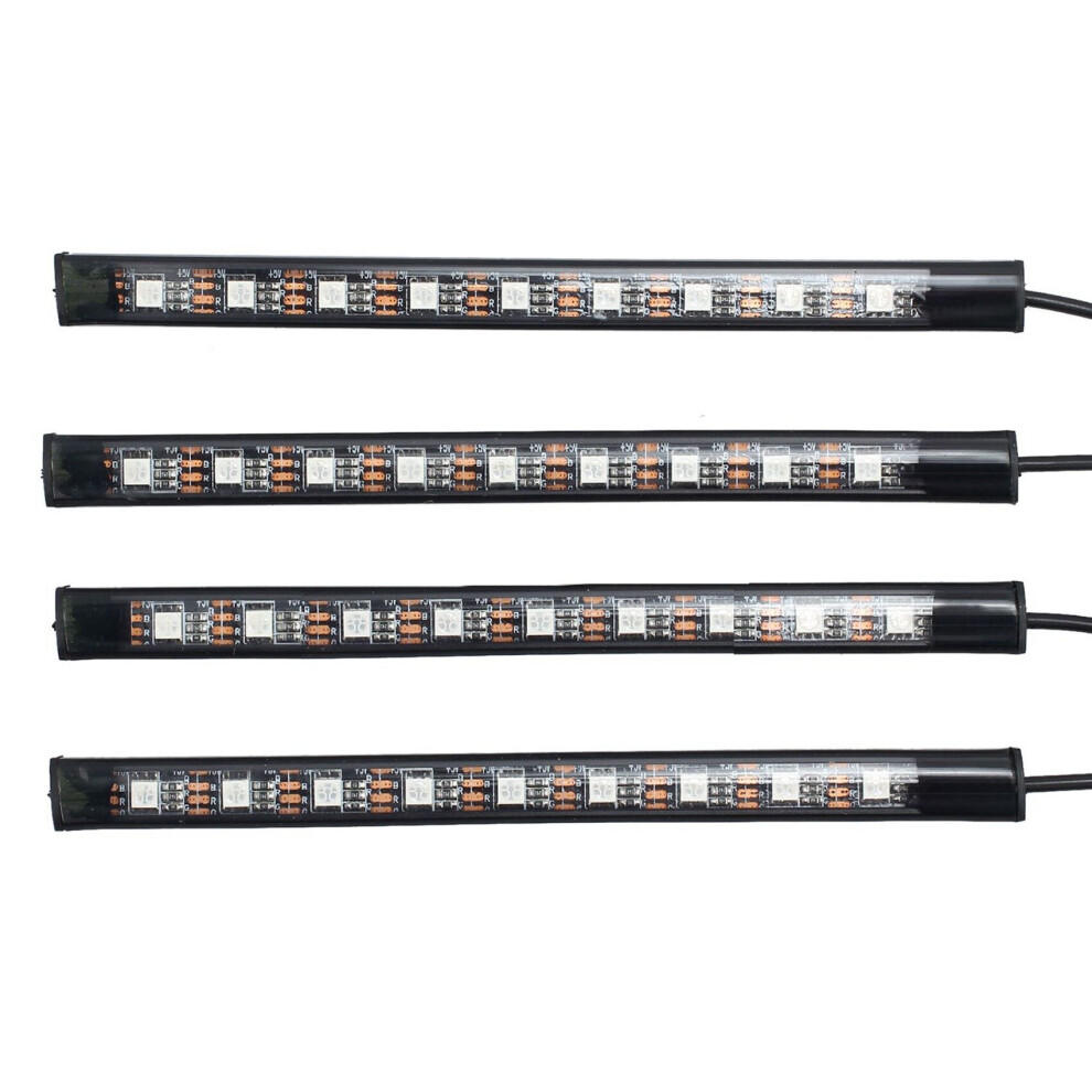 8X Dc12v 9 Led Rgb Car Interior Atmosphere Footwell Strip Usb Charger Light 4762103374162