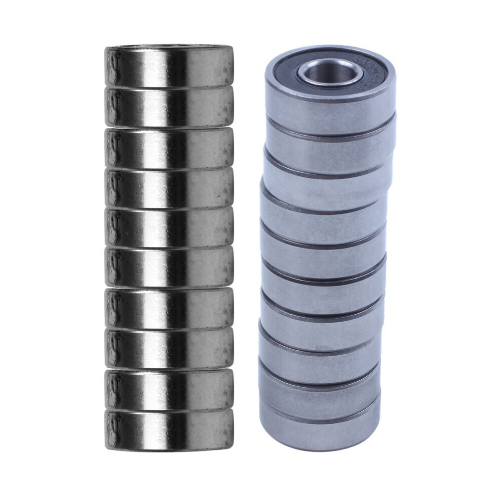 20 Pcs Miniature Rubber Sealed Metal Shielded Metric Ball Bearing, 10 Pcs 607Zz & 10 Pcs 6000Rs 4762103360370