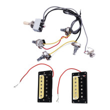 2pcs Faced Humbucker Double Coil Pickups Electric Guitar & 1pcs Guitar Wiring Harness Prewired 2 Volumes 2 Tones 4-500K Pots For LP Guitar