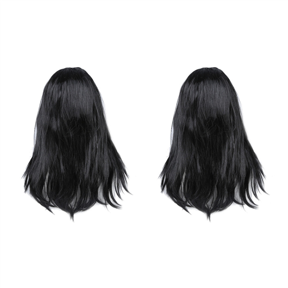 Tlily 2X Black Stylish Women Long Straight Wigs Dress Cosplay Costume Party Wig