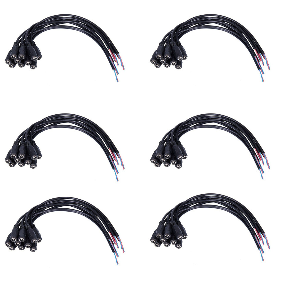 60Pcs 12V Dc Power Plug Female Plug Connector Cable 5.5X2.1mm With Cord Cable 15Cm For Cctv Light 4762103358964