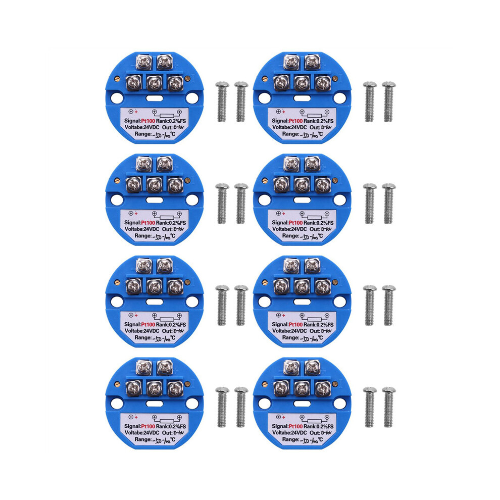 Tlily 8X Rtd Pt100 Temperature Transmitter Dc24v Minus 50 - 100 Degree Output 0-10V