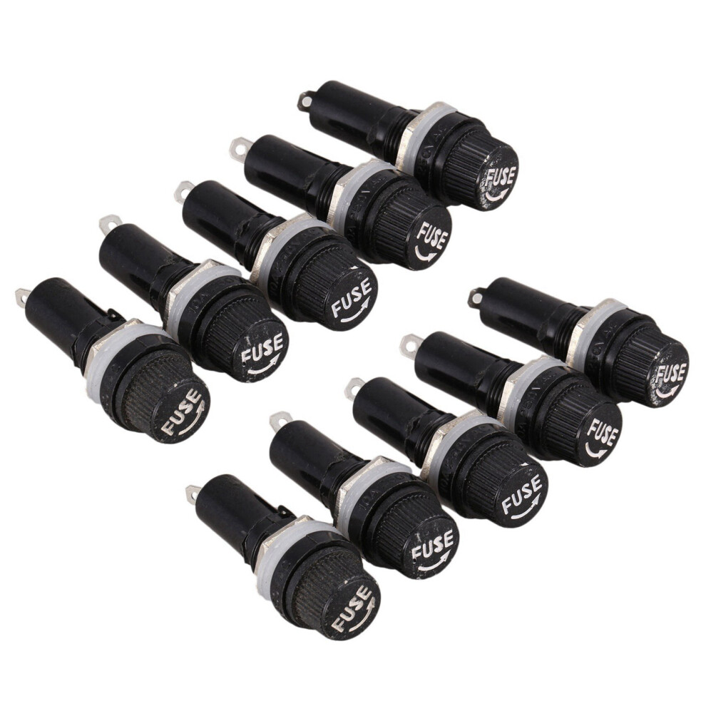 10 Pcs Ac 125V 15A 6 X 30Mm Panel Mount Fuse Holder 4762103332414