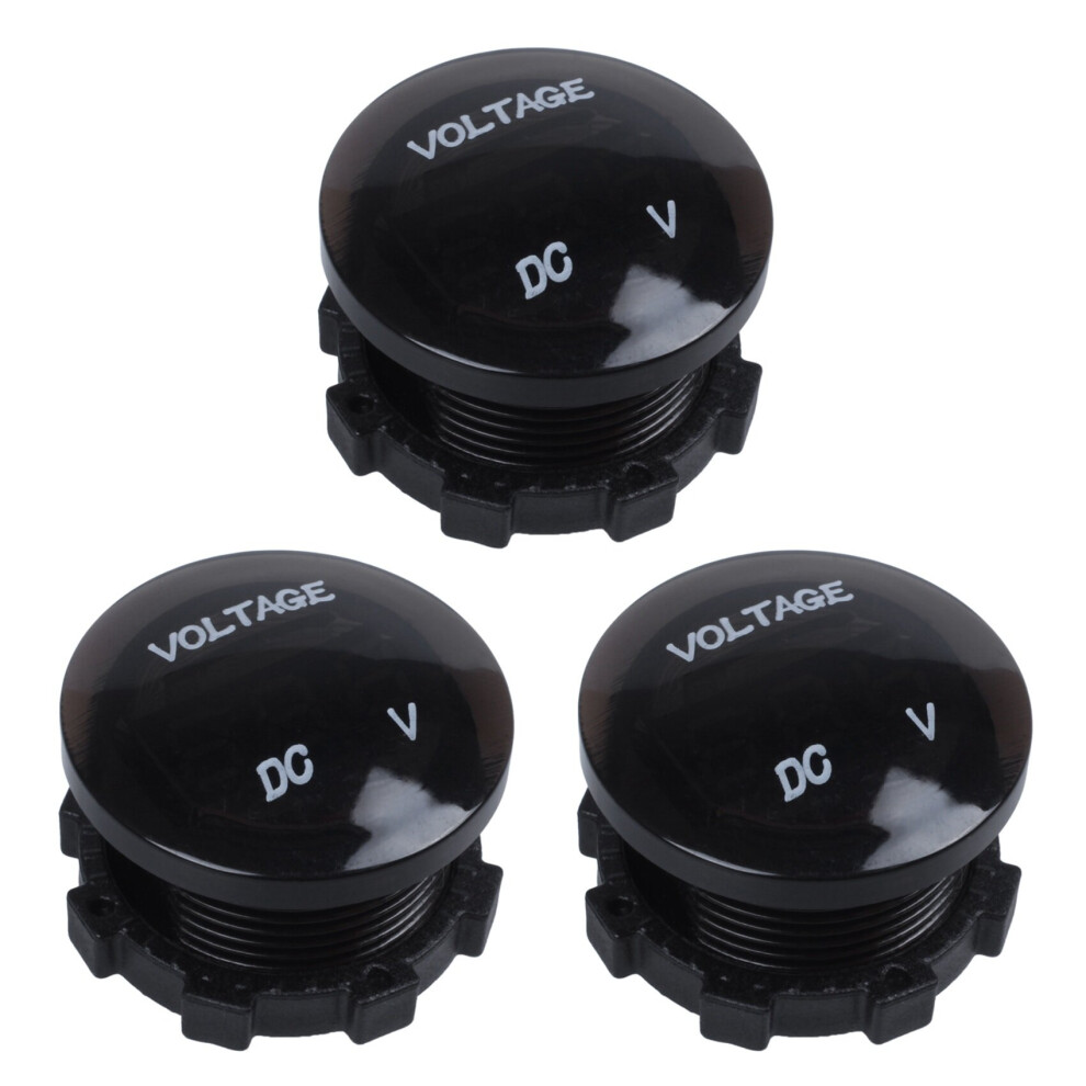 3X 12V-24V Dc Voltmeter Car Monitor Motorcycle Led Waterproof Voltmeter Red/Black 4762103352795