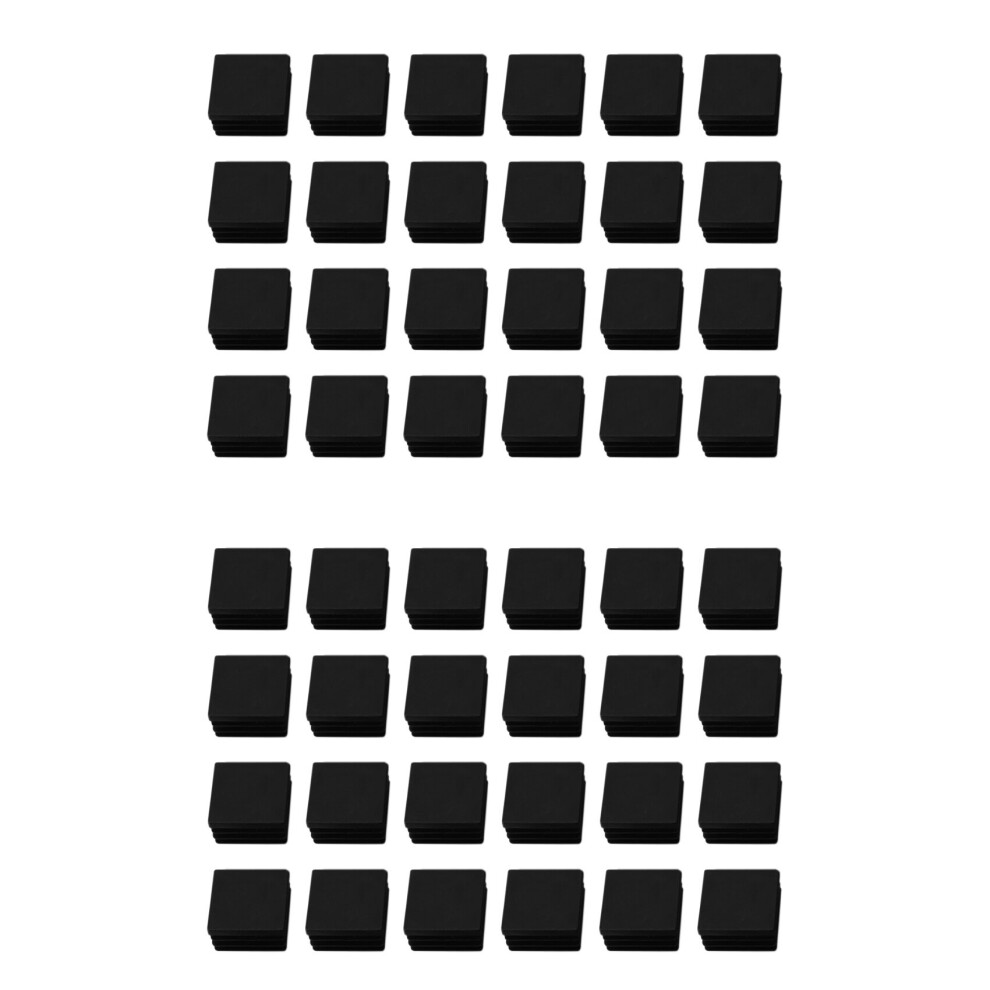 48 Pcs 30Mm X 30Mm Plastic Ribbed Square End Caps Tube Insert Black 4762103353792