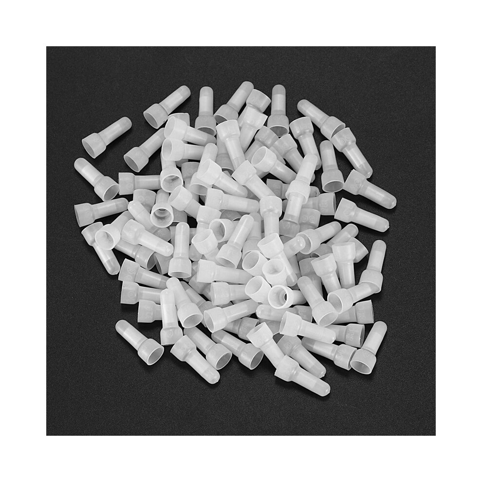 600Pcs 22-16 Ga Awg Closed End Crimp Caps Splice Gauge Wire Connectors Terminals (White) 4762103340051