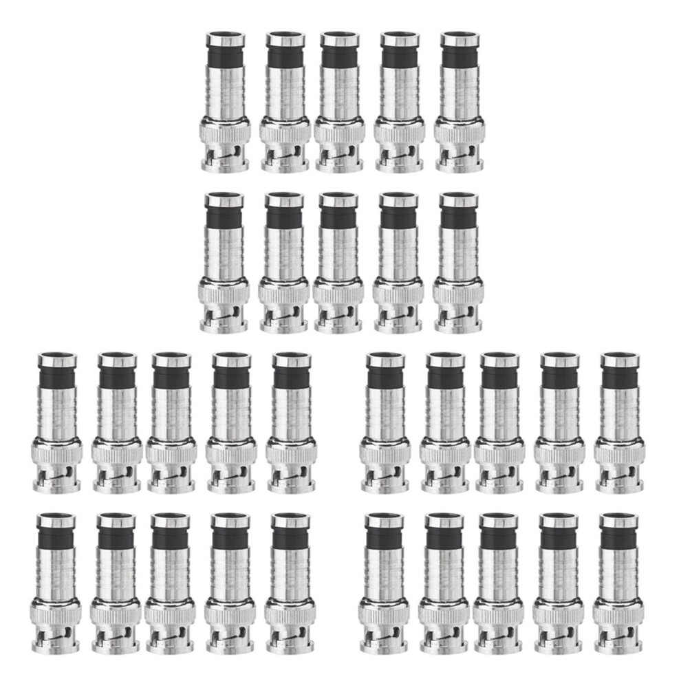 30 Pcs BNC Compression Connector for Coax RG59 Cable CCTV Cameras