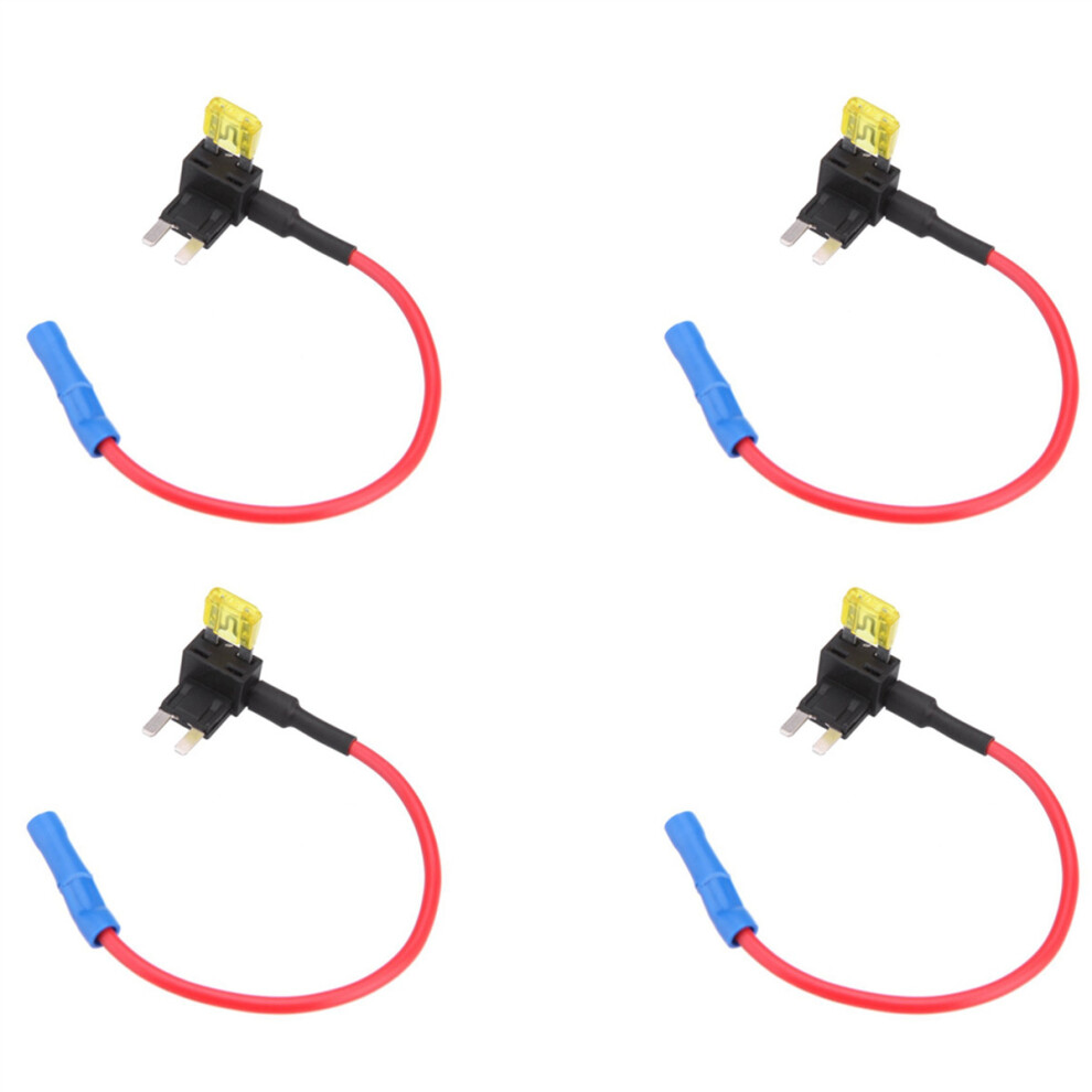 4X 2-Insert Blade Fuse Adapter Voltage Tap For Automotive Fuses Att Mini Low Profile Black 4762103328844