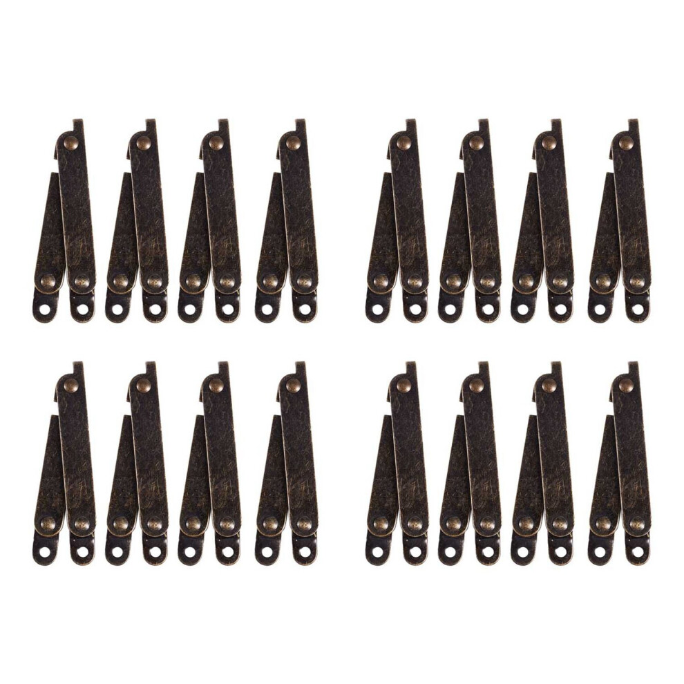 Furniture Box Rotatable Folding Lid Support Hinge Bronze Tone 16Pcs 4762103345605