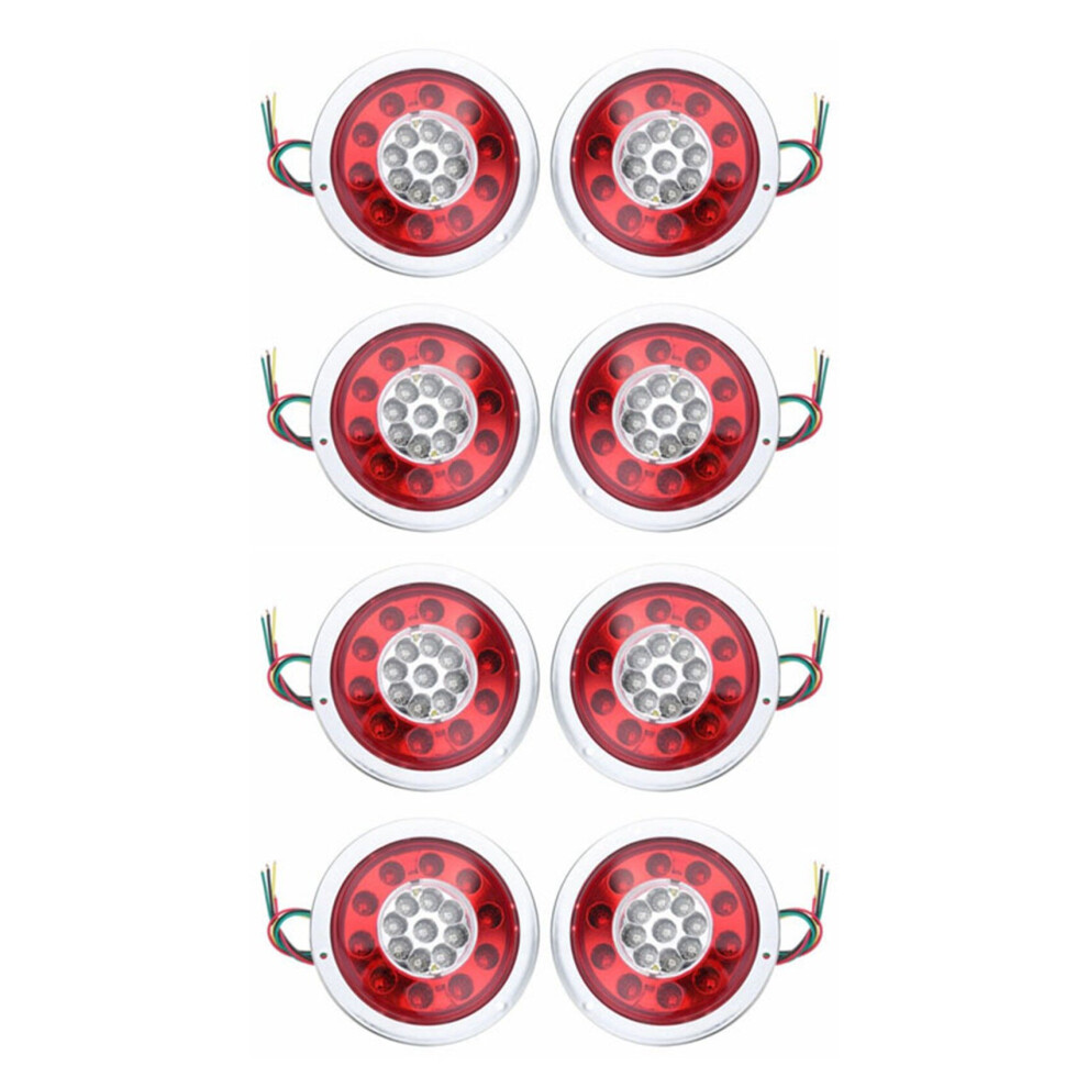 8 Pack Round 19 Led Rear Stop Tail Brake Turn Signal Lamp Trailer Truck Van Light 4762103321999