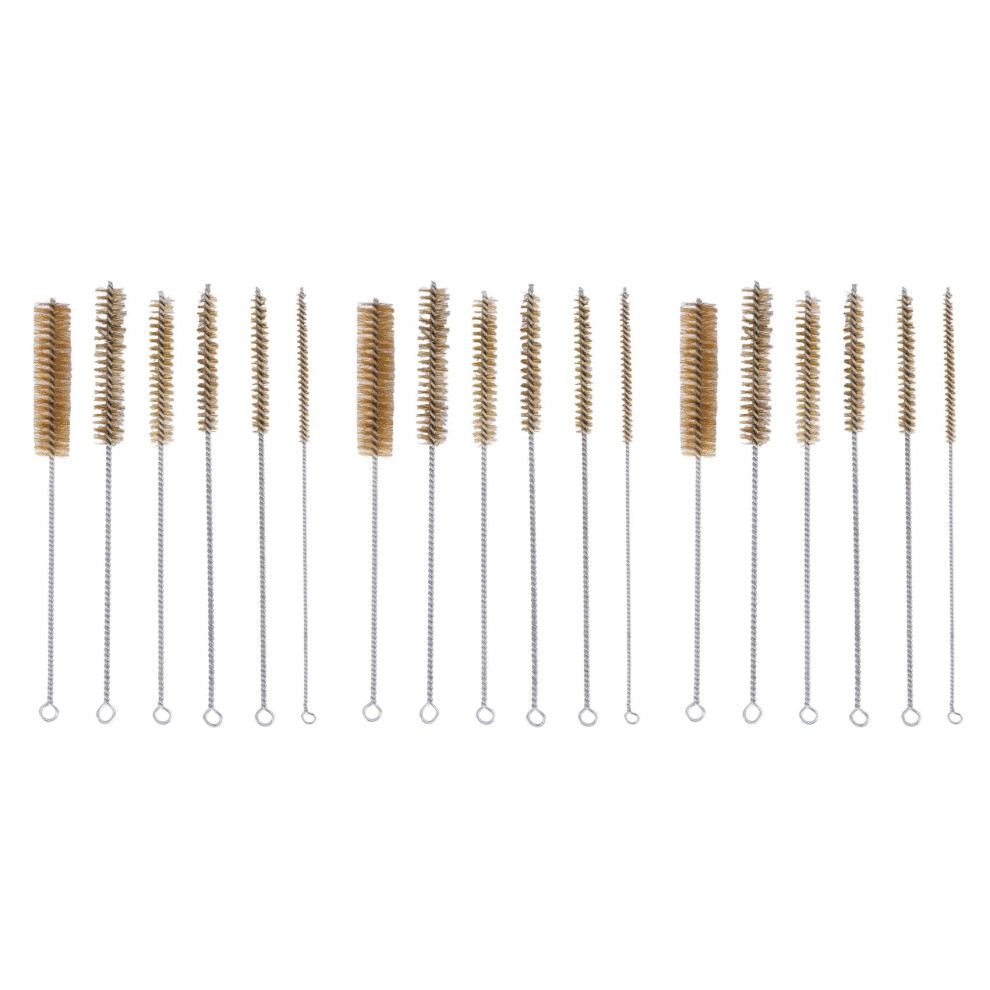18 Pcs Brass Tube Cleaning Brush Wire Brush Set Cleaning Polishing Tool Brass Wire Brush Set For Pipe Tube Cylinder 4762103313666