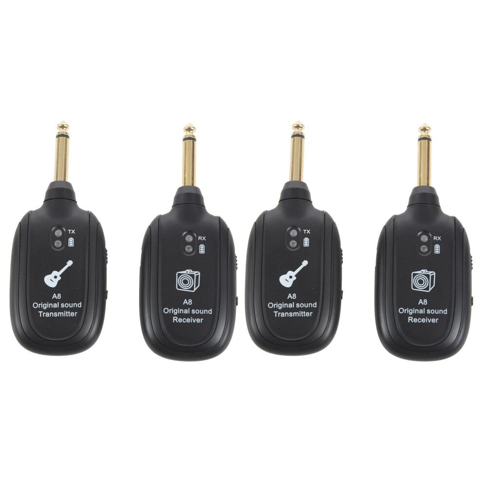 2X Uhf Guitar Wireless System Transmitter Receiver Built-In Rechargeable 4762103376494