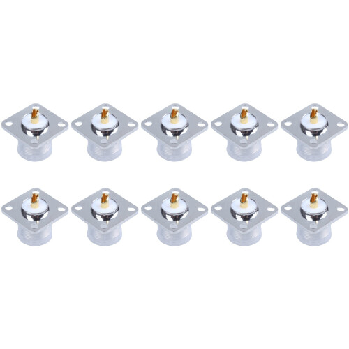 10X UHF Female SO239 Panel Chassis Mount Flange Deck Mount Solder Cup RF Connector