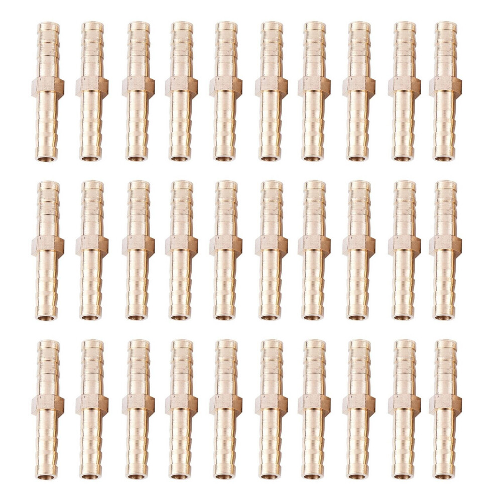 20 Pieces Brass 6 mm Straight for Hose Quick Coupling, Golden 