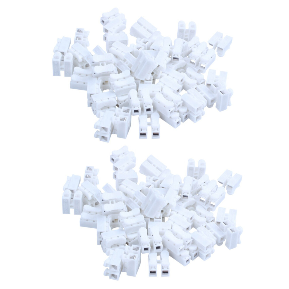 100Pcs Ch2 Spring Quick Cable Clamp Terminal Block Connector For Light 4762103365252