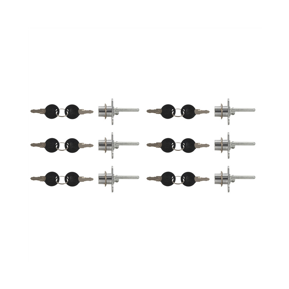 6X Zinc Alloy Computer Desk Cabinet Mailbox Drawer Cupboard Locker Cam Lock With Keys, Silver 4762103372144