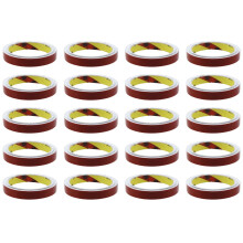 20Pcs Strong Permanent Double Sided Super Sticky Foam Tape Roll for Vehicle Car, Red 15MMx3Meter