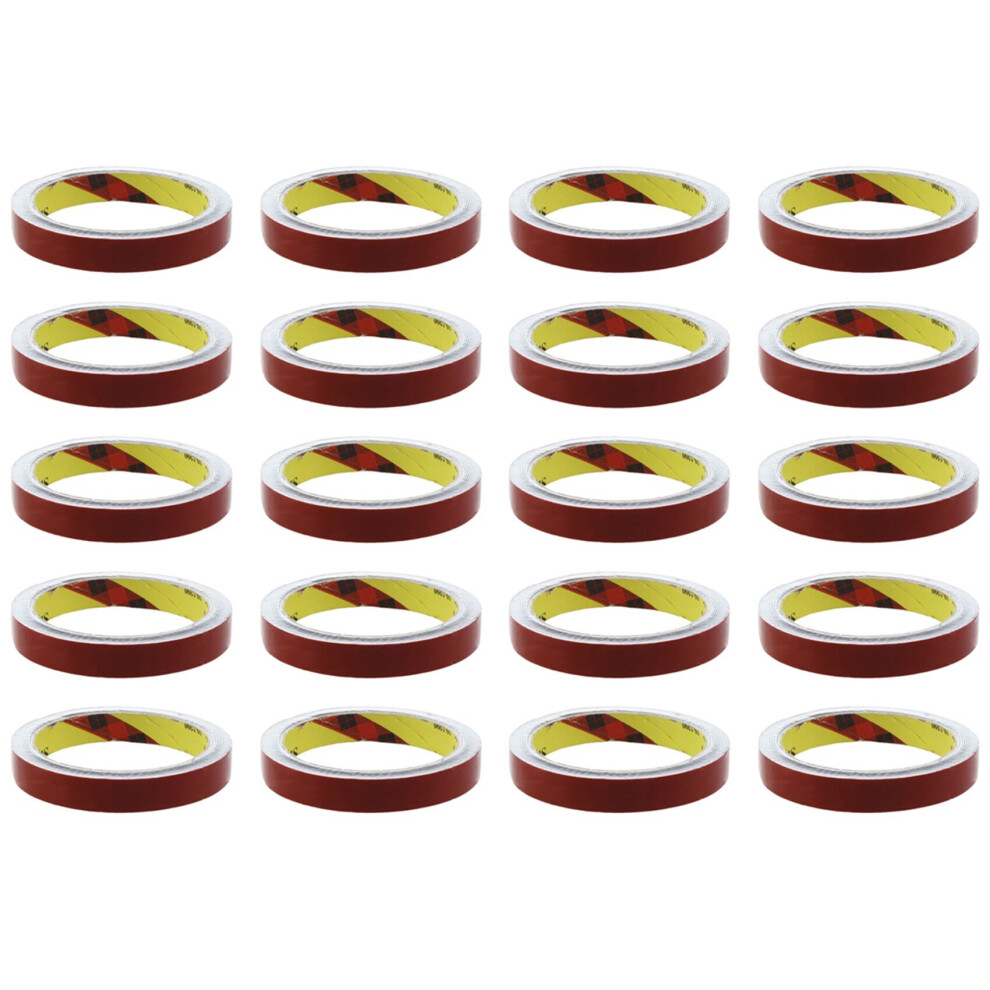 20Pcs Strong Permanent Double Sided Super Sticky Foam Tape Roll For Vehicle Car, 15Mmx3meter Red 4762103343045