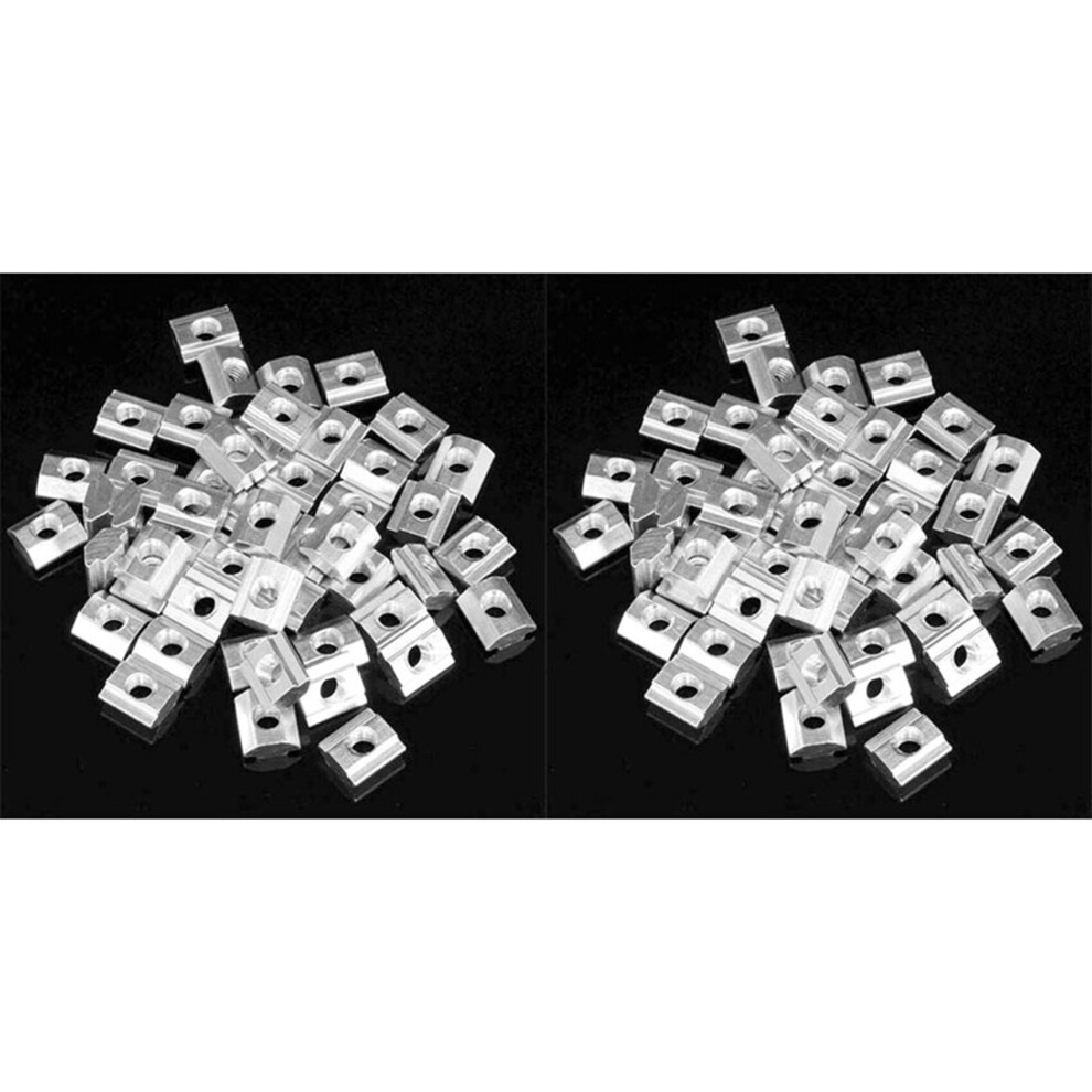100Pcs T Sliding Nut Zin-Plated Carbon Steel T Sliding Nut For 2020 Aluminum Profile 4762103379372