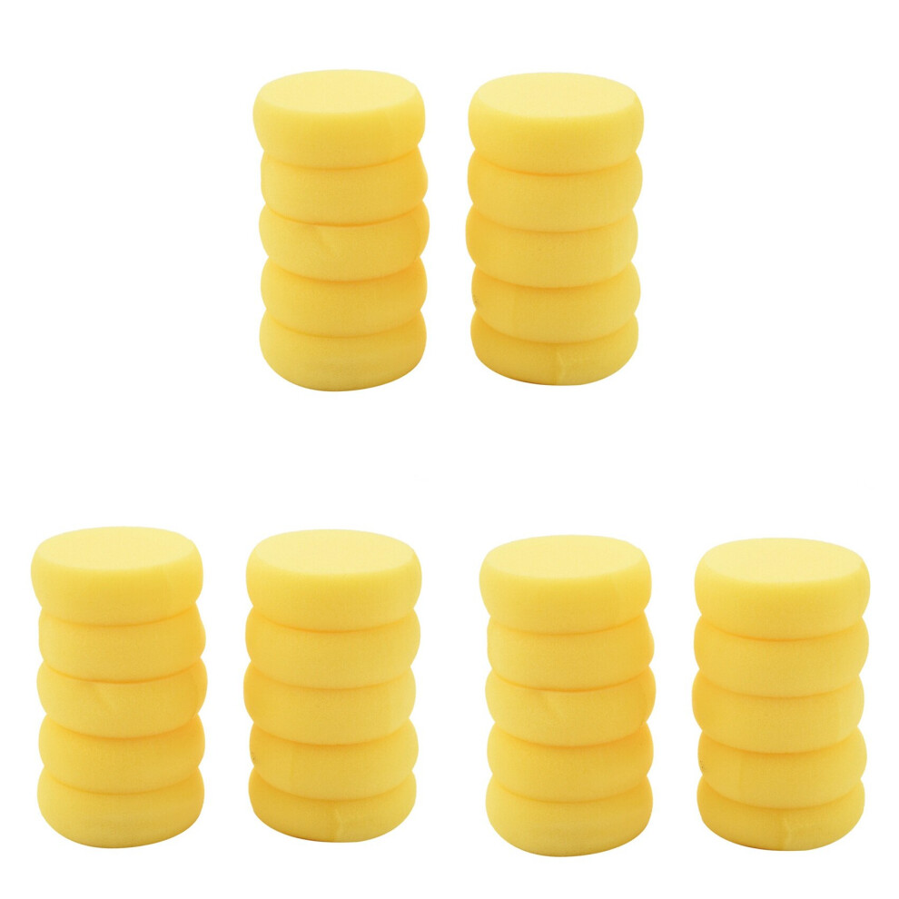 30Pcs Round Synthetic Artist Paint Sponge Craft Sponges For Painting Pottery Watercolor Art Sponges Yellow 2.75Inch 4762103388787