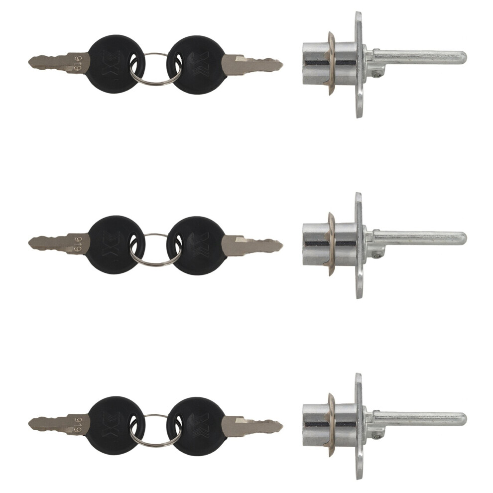 3X Zinc Alloy Computer Desk Cabinet Mailbox Drawer Cupboard Locker Cam Lock With Keys, Silver 4762103372168