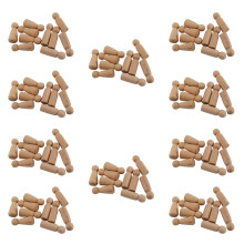 100 Stück 65 mm unvollendete hölzerne Peg Puppen hölzerne winzige Puppe Körper Menschen Dekorationen, Holz Farbe